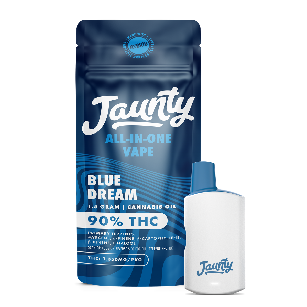 Jaunty Blue Dream all-in-one 1.5g 90% THC cannabis vape at Beleaf NY