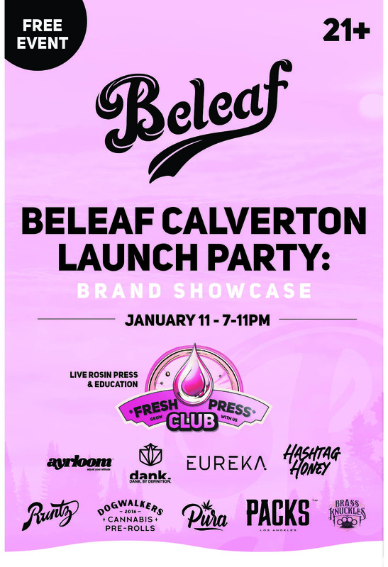 Beleaf calverton launch party flyer